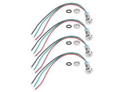 Indicador Led, Metálico, 8 Mm, Cátodo Común, 12-24 V, Rojo Y Verde, Componentes De Control Industrial.
