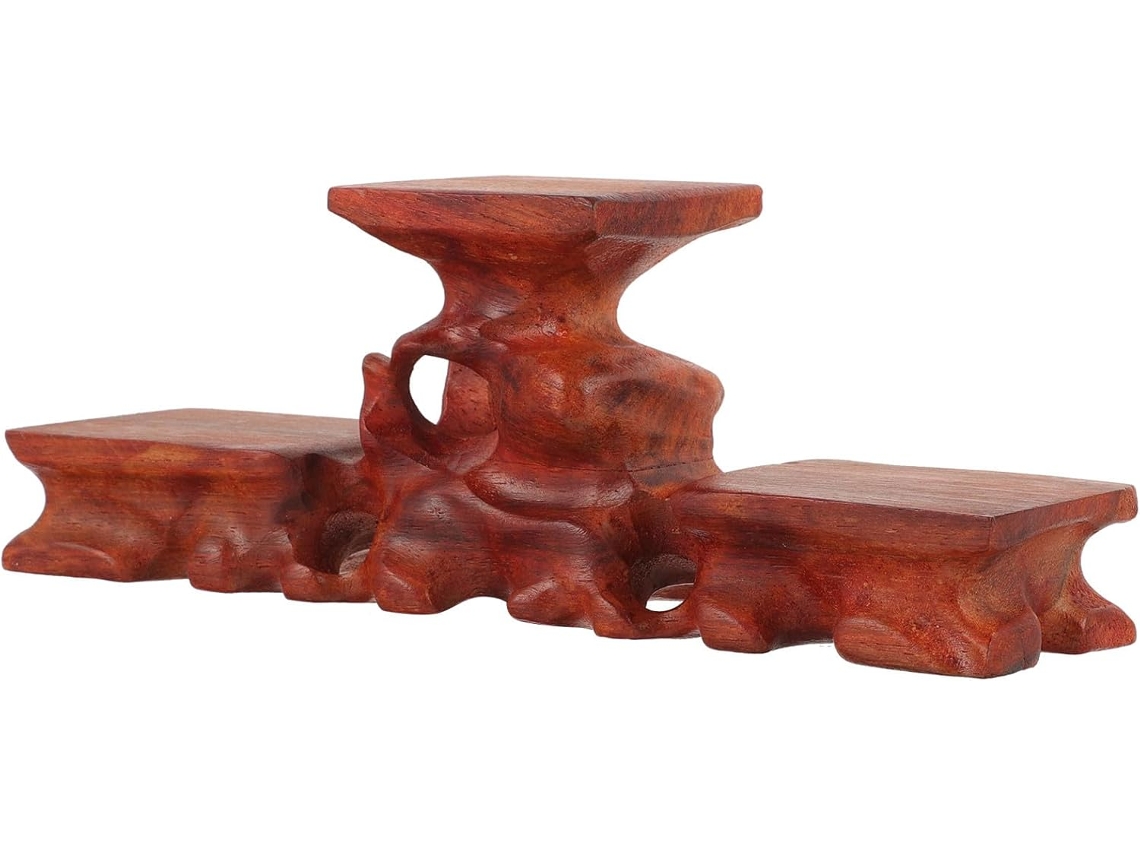 Soporte Exhibición Madera Maciza Tallada Jarrones Estatuas Estable Antivuelco Diseño Antiguo Decoración Hogar