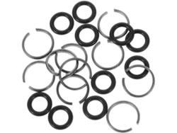 Juego de 9 anillos de retención para interruptor eléctrico con resorte, de goma negra. Gokoco