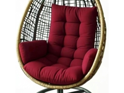 Cojín Para Silla Colgante Con Reposabrazos, Grueso, Suave Y Cómodo Para Jardín, Exteriores E Interiores Vino Tinto