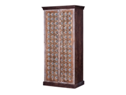 Armario Cinza Envelhecido GINER Y COLOMER Madera de Nogal Madera de Mango Gris (180x90X40)