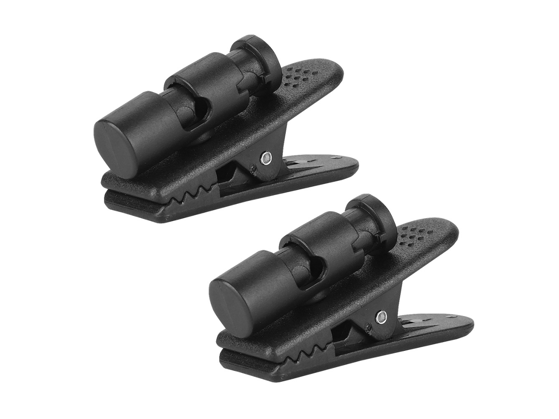 2 Pinzas De Sujeción Para Auriculares, Color Negro, Para Cables De 2-4 Mm, Fabricadas Con Material Abs.
