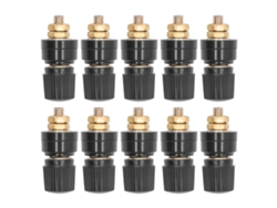 10pcs Conector De Terminal De Tornillo M6 De Latón Pleno 333, Bornes De Enlace, Terminal De Enchufe Banana Negro