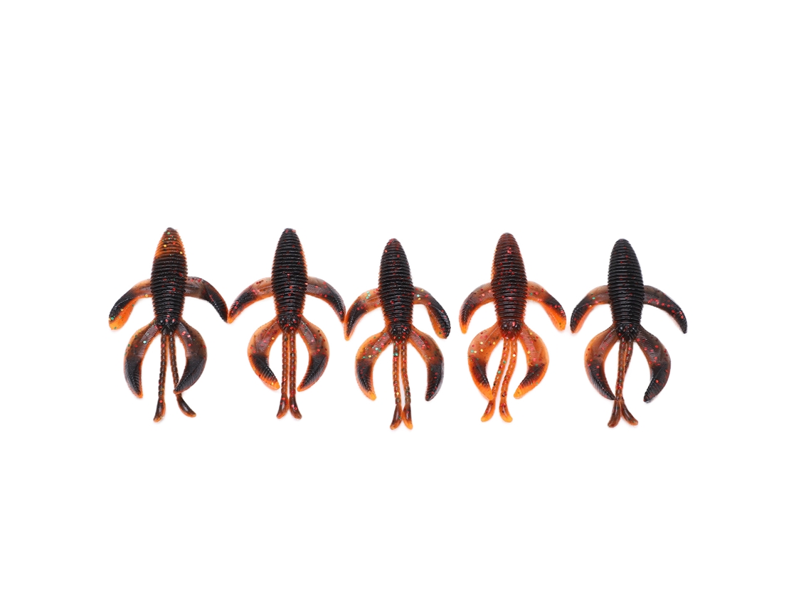 5 Señuelos Artificiales Blandos Con Forma De Camarón Para Pesca En Agua Dulce Y Salada, Color Marrón, 7,5 Cm, Pvc
