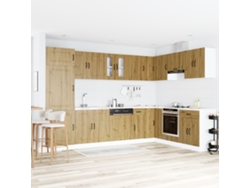 Gabinete De Cocina Kalmar Con Lavabo Doble En Madera De Roble Artesanal