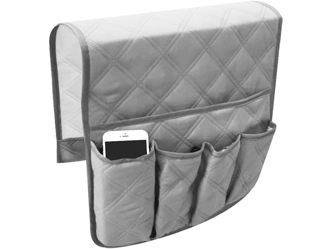 Organizador de Apoio de Braço para Cadeira de Sofá Antiderrapante Bolsa de Armazenamento de Poltrona com 5 Bolsos para Tablet Telefone Controle Rem