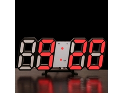 Despertador digital LED 3D, mesa/pared, moderno, brillo ajustable, snooze, temperatura, dormitorio/oficina Kofihety