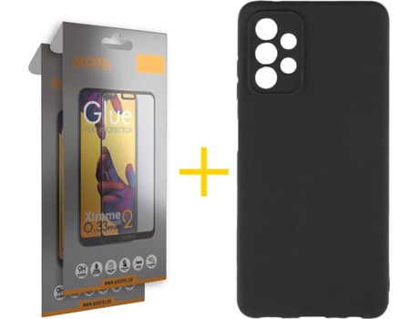 Kit Funda + Protector de Pantalla Samsung A32 5G ACCETEL Cristal Templado 5123 Negro