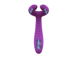 Vibrador del anillo del pene del silicón, estimulador doble vaginal del pene del anillo del martillo de la eyaculación del retraso (Morado) YIZHOOD