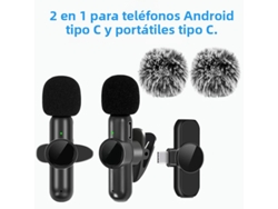 (dos Juegos Tipo C) Micrófonos De Solapa Inalámbricos De 2,4 G, Con Cancelación De Ruido, Compatibles Con Múltiples Dispositivos.