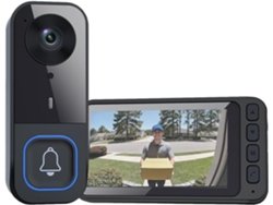 Timbre inalámbrico HALINUIA con cámara, pantalla IPS HD de 4,5", audio bidireccional, visión nocturna, largo alcance, ideal para hogares.