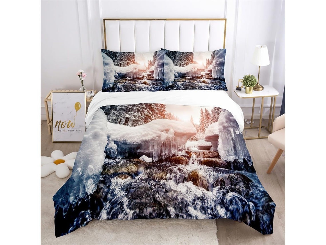 Juego Ropa Cama Estampado Funda Nórdica Material Microfibra Color Juego Niños Funda Almohada Diseño 140x200 Cm