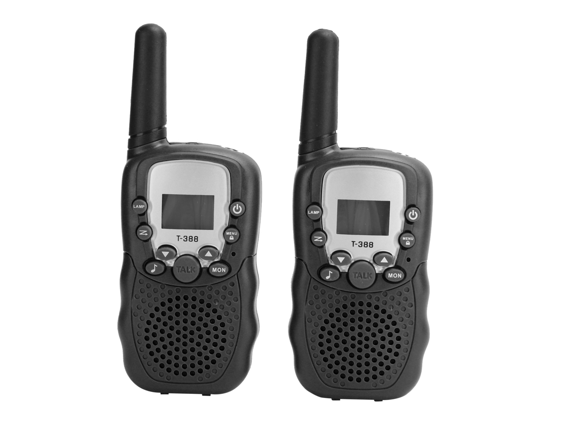 Rádio De Duas Vias Mini T388 Com Tela Lcd E Luz Brinquedo Infantil Para Exterior Presente Para Crianças Preto