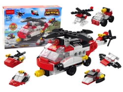 Bloques de construcción de helicóptero 6 en 1, juego de bricolaje, vehículos, 117 piezas. B. activo