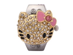 Reloj De Pulsera De Cuarzo Para Mujer Con Anillo Abatible Y Diamantes De Imitación, Rosa, A La Moda.