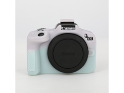 Funda de silicona HEXINYIGJLY para Canon R50, ligera, antiarañazos, con acceso completo al trípode, color verde gelatinoso y rosa.