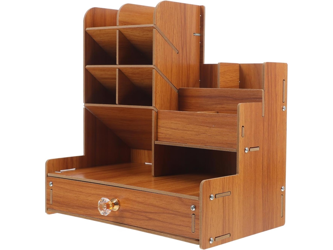 Caja Organizadora De Escritorio Apilable De Madera Para El Hogar Y La Escuela.