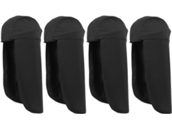 Juego de 4 gorras de ciclismo negras de poliéster con visera larga, ideales para ciclismo y actividades al aire libre.