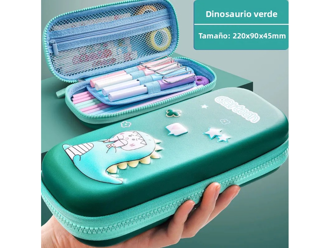 Estuche para lápices 3D con diseño de dibujos animados, gran capacidad, impermeable y suave, caja multifuncional para útiles escolares MDUG (Estilo 3)