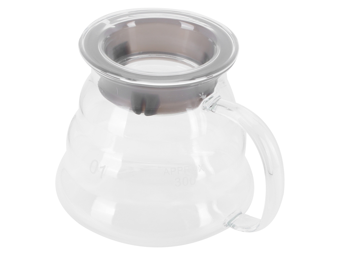 Jarra de café de vidrio profesional de 300 ml para bar y cocina
