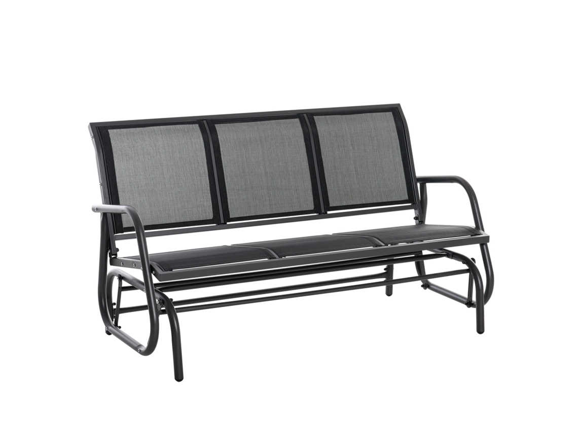 Columpio de 3 plazas, robusto banco de jardín que también funciona como columpio, de metal, resistente a la intemperie, pequeño, 151 x 75 x 85 cm