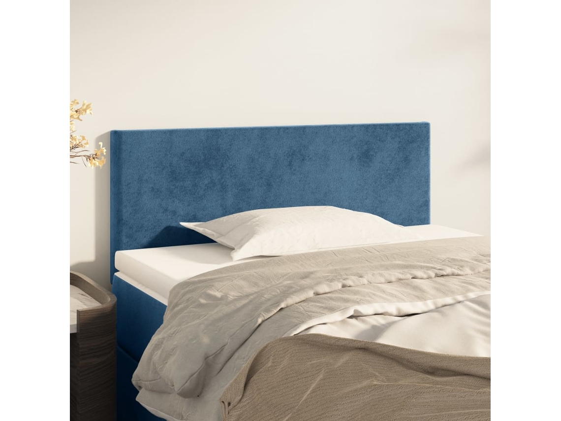 Cabecero De Terciopelo Azul Oscuro 80x5x78/88 Cm