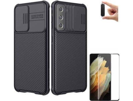 Funda, Protector y Soporte para Samsung Galaxy S21 Plus PHONESHIELD Nillkin Camshield Negro