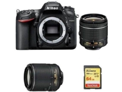 Kit Cámara Réflex NIKON D7200 + AF-P DX 18-55mm F3.5-5.6G VR + AF-S DX 55-200MM F4-5.6G ED VR II + 64GB SD