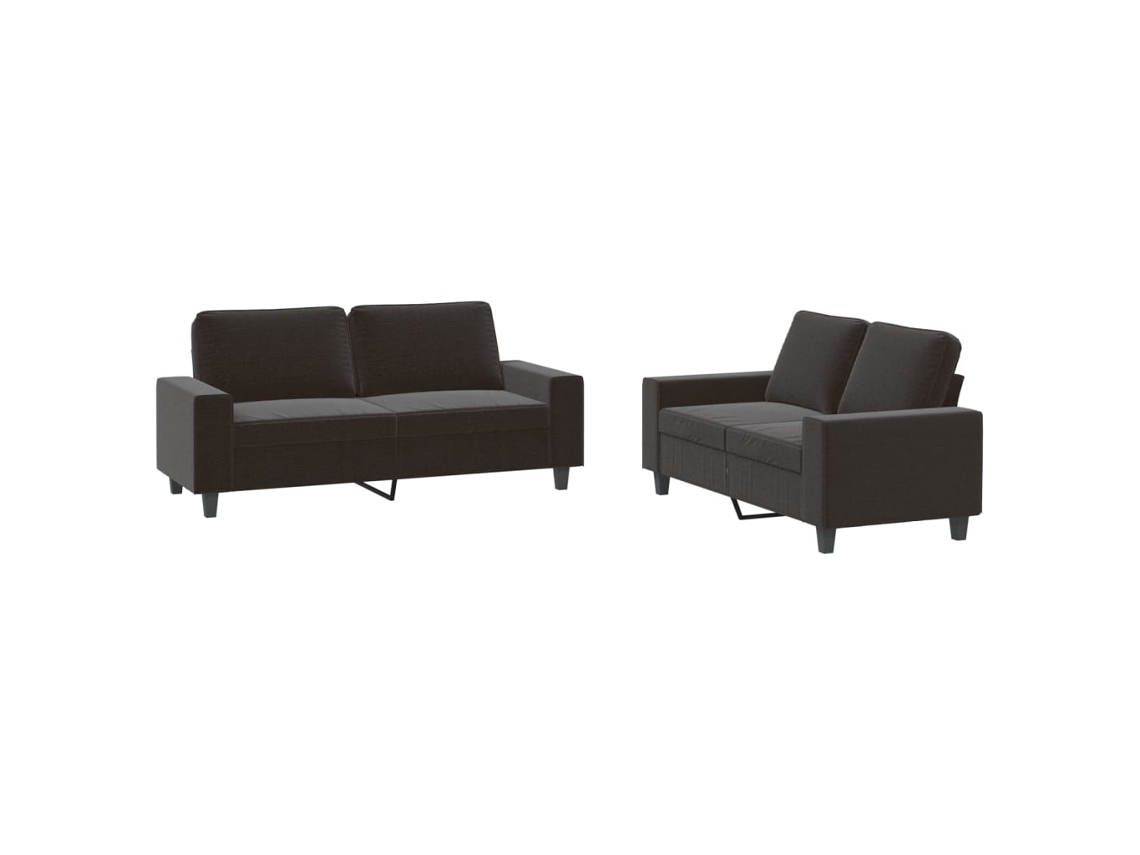 Maison Exclusive - Juego De Sofás 2 Piezas Tela Negro