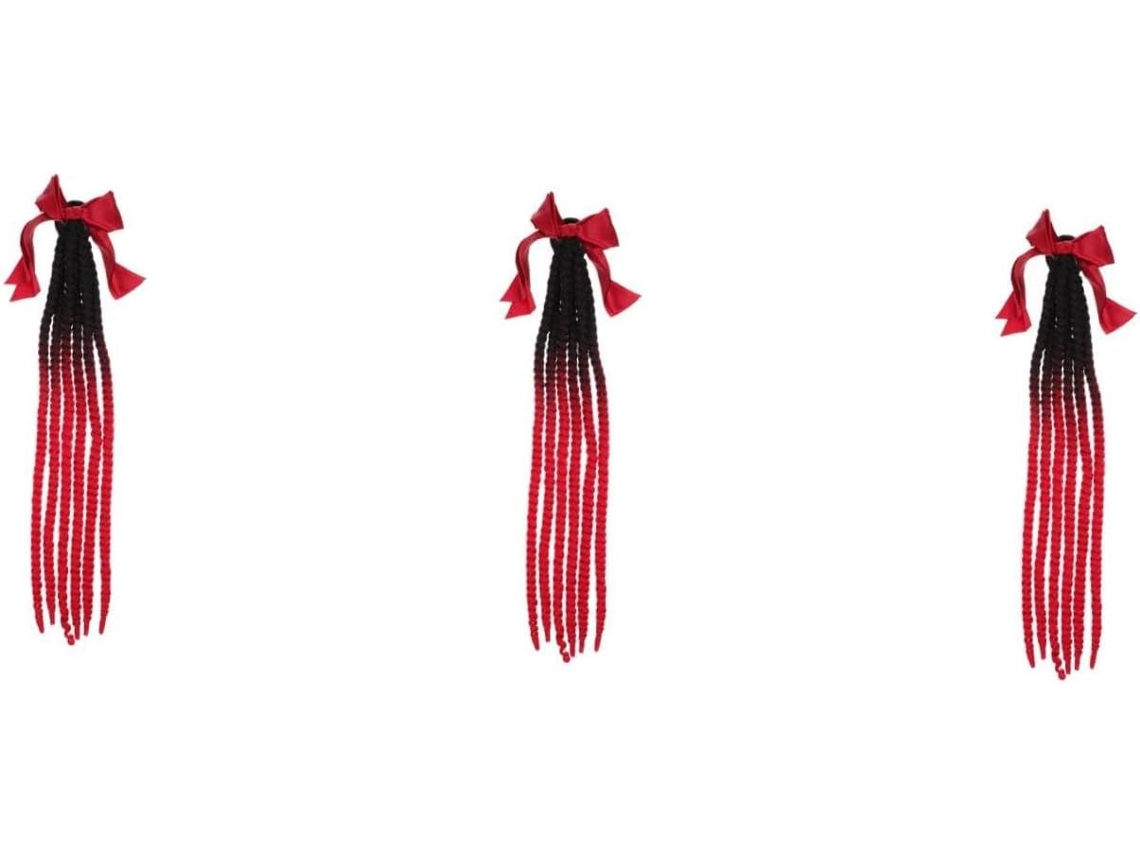Peluca trenzada de 3 piezas con coleta desmontable, ideal para usar con cascos abiertos, para hombres y mujeres.