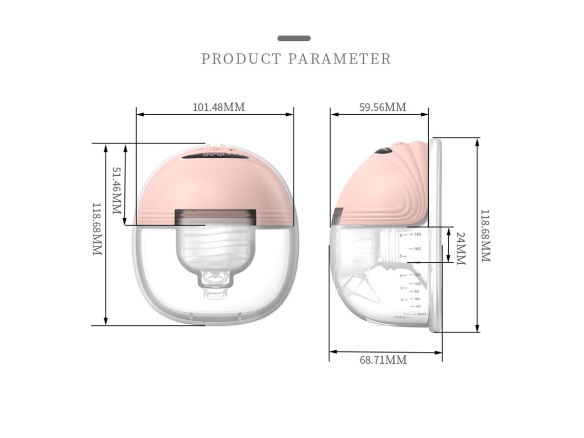 Extractor De Leche Eléctrico Portátil Manos Libres, 3 Modos, 12 Niveles De Succión, 180 Ml, Silicona, 24 Mm