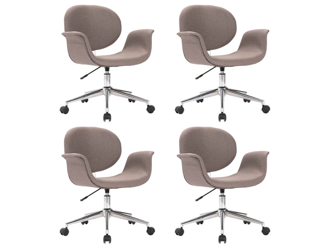 Maison Exclusive - Sillas De Comedor Giratorias 4 Unidades Tela Color Gris Taupe