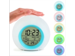 Despertador infantil LED, cambia de color, 12/24h, fecha, temperatura y función snooze Kofihety