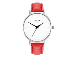 Reloj De Pulsera Para Mujer Zhoulianfa, Estilo Casual, Resistente Al Agua, Cuarzo, Color Rojo.