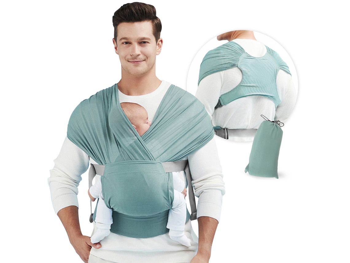 Portabebés tipo fular, suave y ajustable para recién nacidos y niños de 4 a 16 kg, color verde HEXINYIGJLY