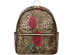 Mochila Tropicallife de piel con estampado de leopardo y rosa para mujeres y niños, impermeable.