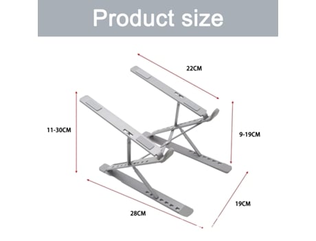 ELKUAIE Soporte ajustable para computadora portátil, elevador portátil para computadora portátil adecuado para computadora portátil de 10-18 pulgad...