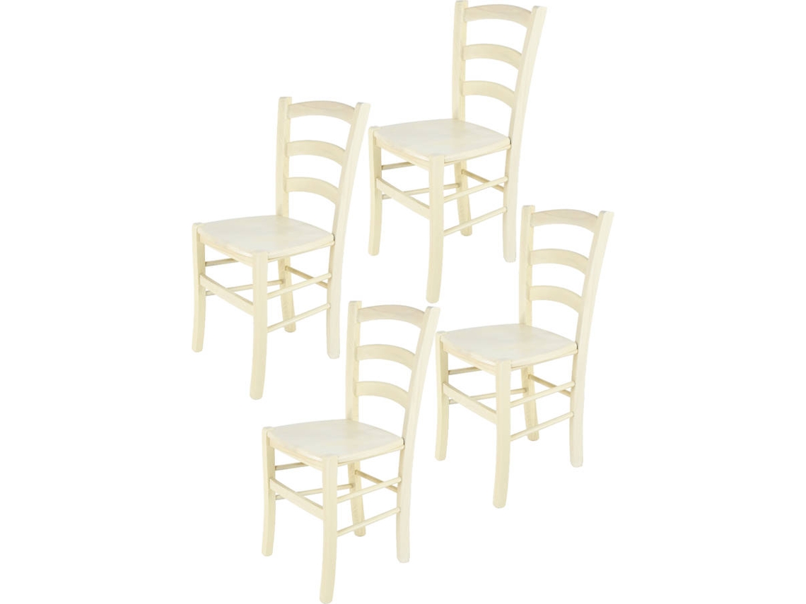 Conjunto de 4 Cadeiras T M C S Venice 321AB (Branco - 88x43x44 cm - Madeira)