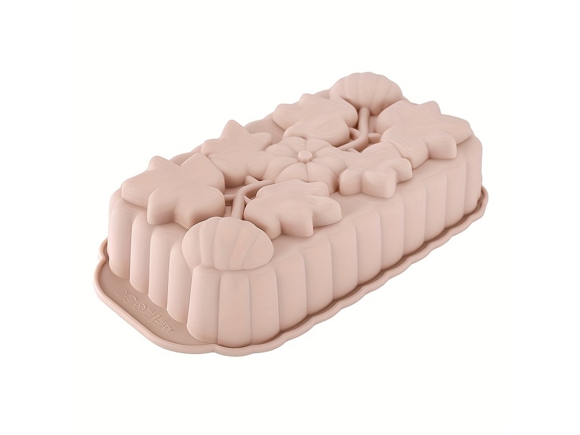 Moldes De Silicona Para Pan Con Bases En Forma De Flor Y Moldes Rectangulares De Silicona Para Pasteles. Son Versátiles, Muy Duraderos Y Prá