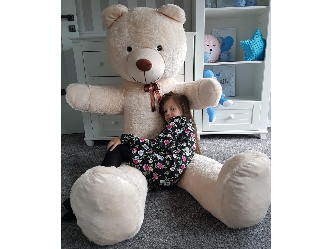 Oso de peluche grande de 2 metros, color crema, 205 cm, XXL, B.active