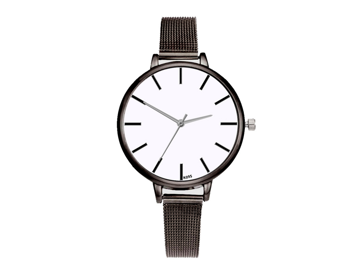 Reloj Analógico De Cuarzo Para Mujer Con Brazalete Metálico, Estilo Casual Y Elegante (negro)