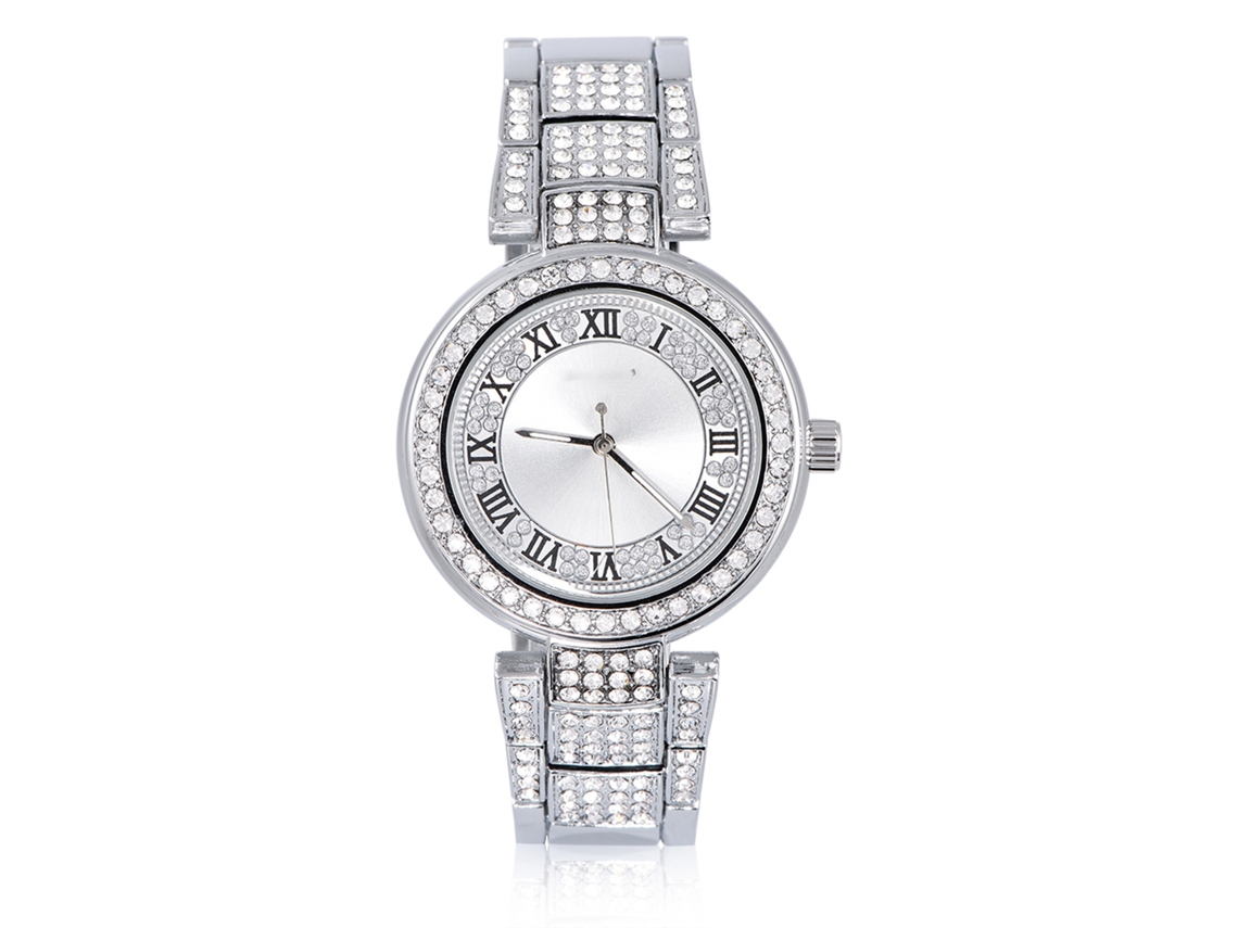 Relógio Feminino Lvpai Casual Elegante De Quartzo Com Pulseira De Pedras Strass (ouro Rosa Preto)