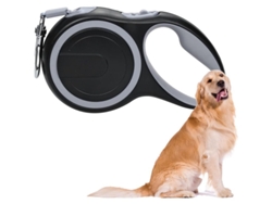 Correa Retráctil Para Perros Con Mango Antideslizante Ajustable, Sin Enredos, Para Perros Pequeños Medianos Grandes (gris)