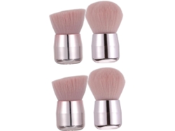 Juego de 4 brochas de maquillaje con forma de hongo para rostro, rubor, base y polvos. Gokoco