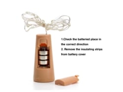 Cinta mosquitera de corcho 2026 para botellas de vino, 20 LED, mini luces LED impermeables.