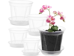 Juego De 5 Macetas Transparentes Para Orquídeas Con Drenaje.