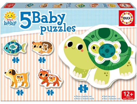 Puzzle EDUCA 5 Baby Puzzles Animales Domesticos (Edad Mínima: 1 Años - 3-5 Piezas)
