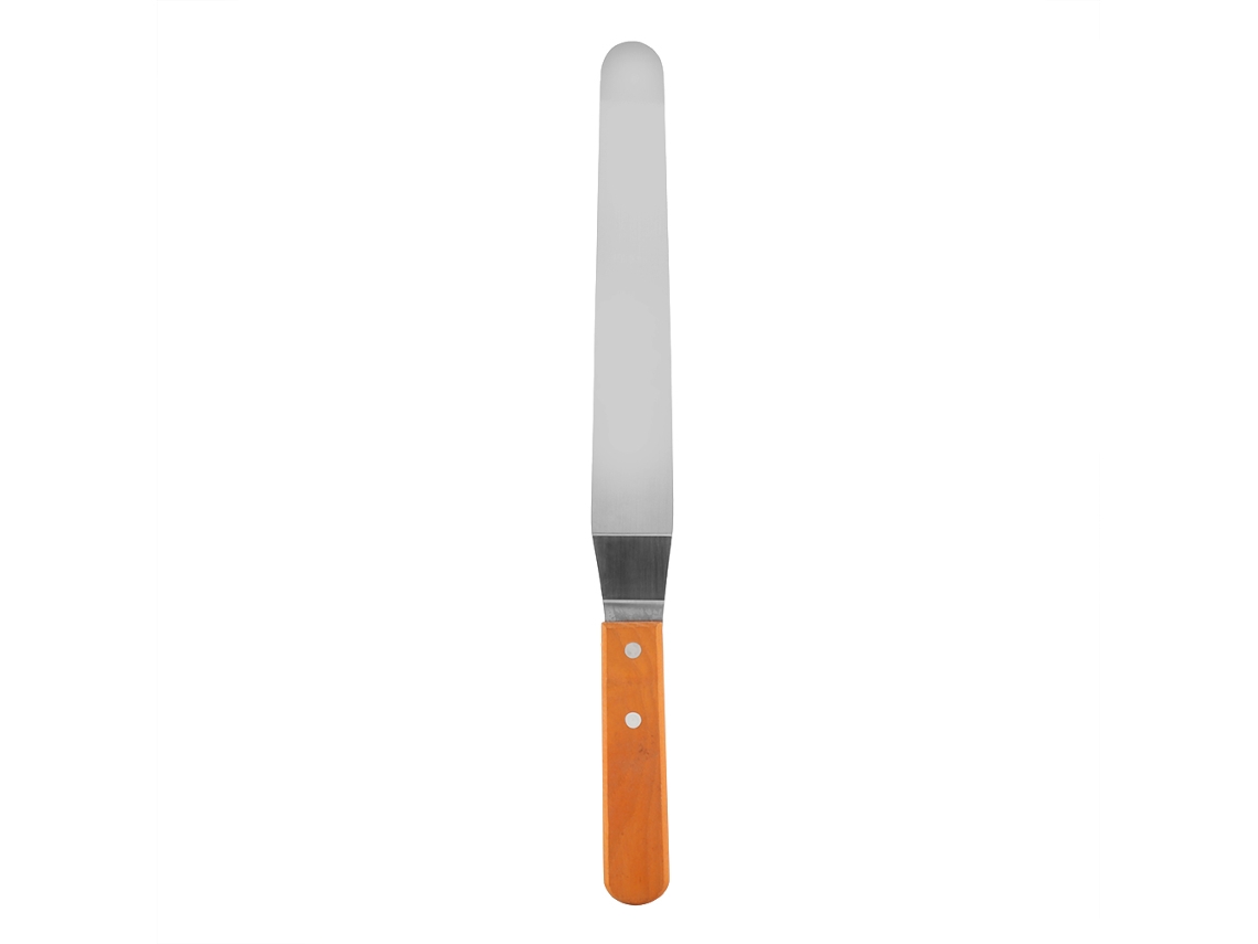 Espátula De Acero Inoxidable Con Mango De Madera Para Nivelar Pasteles, Pan Y Cremas Utensilio De Cocina (n.º 3).