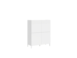 Aparador alto Solaria de 4 puertas, 90x35x110 cm, blanco brillo.