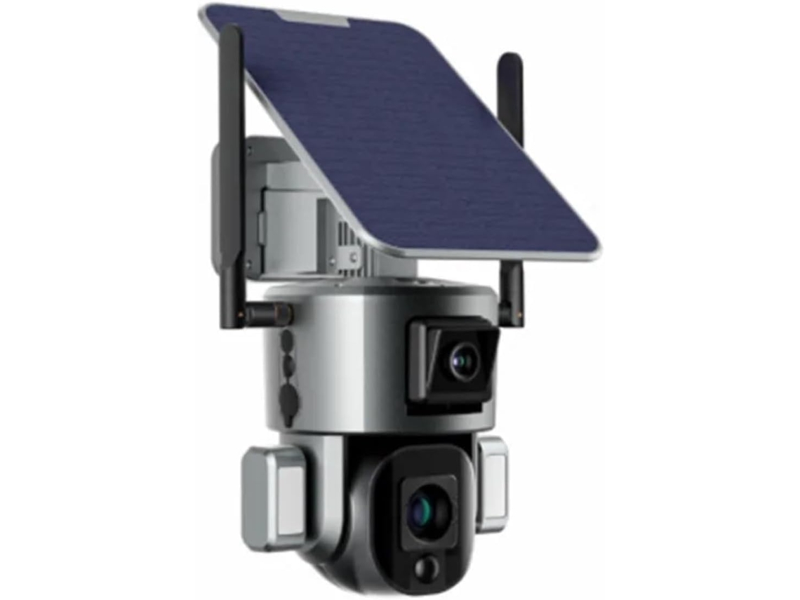 Cámara De Seguridad Doméstica 4k Wifi/4g Sim Inalámbrica Con Doble Cámara Y Energía Solar.